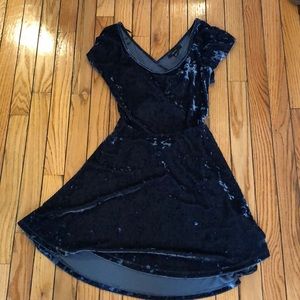 Blue velvet dress